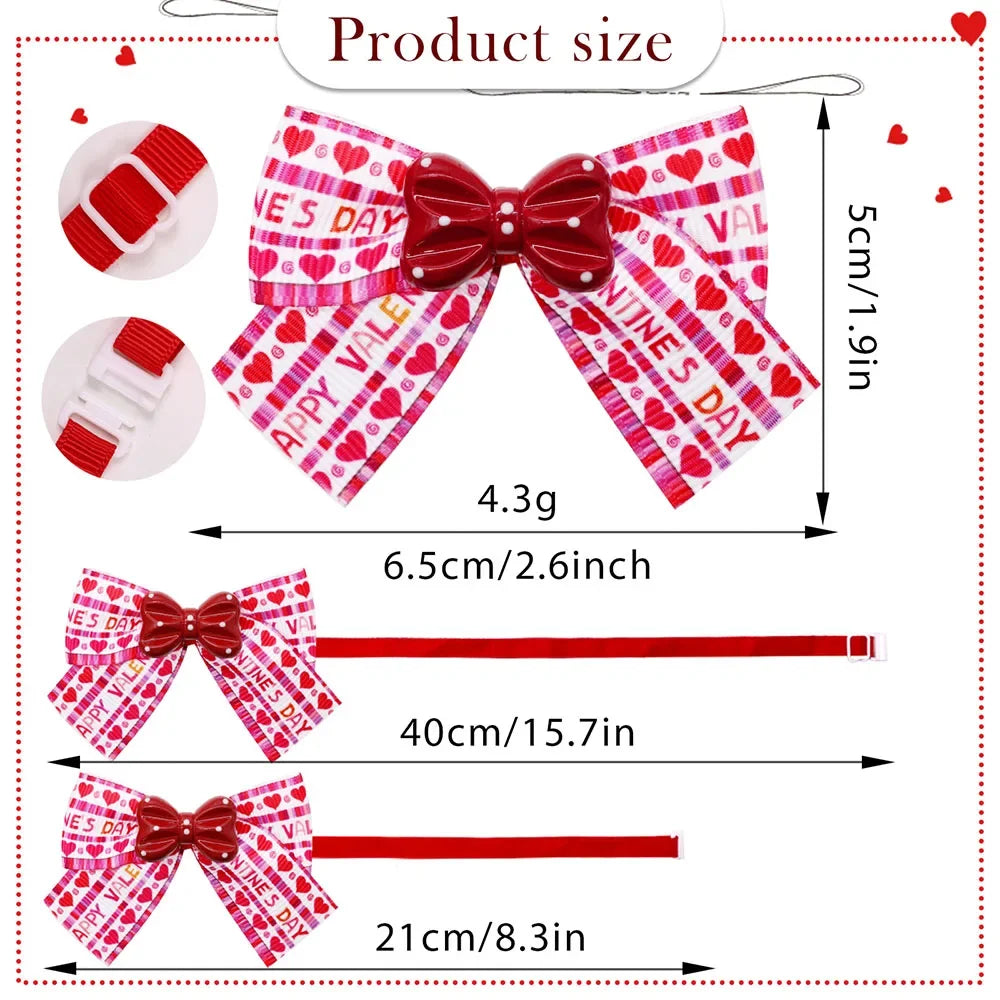 50/100pcs Small Dog Cat Bowties Neckties Fashion Valentine's Day Love Pet Bow Ties For Dogs Grooming Dog Puppy Grooming Products