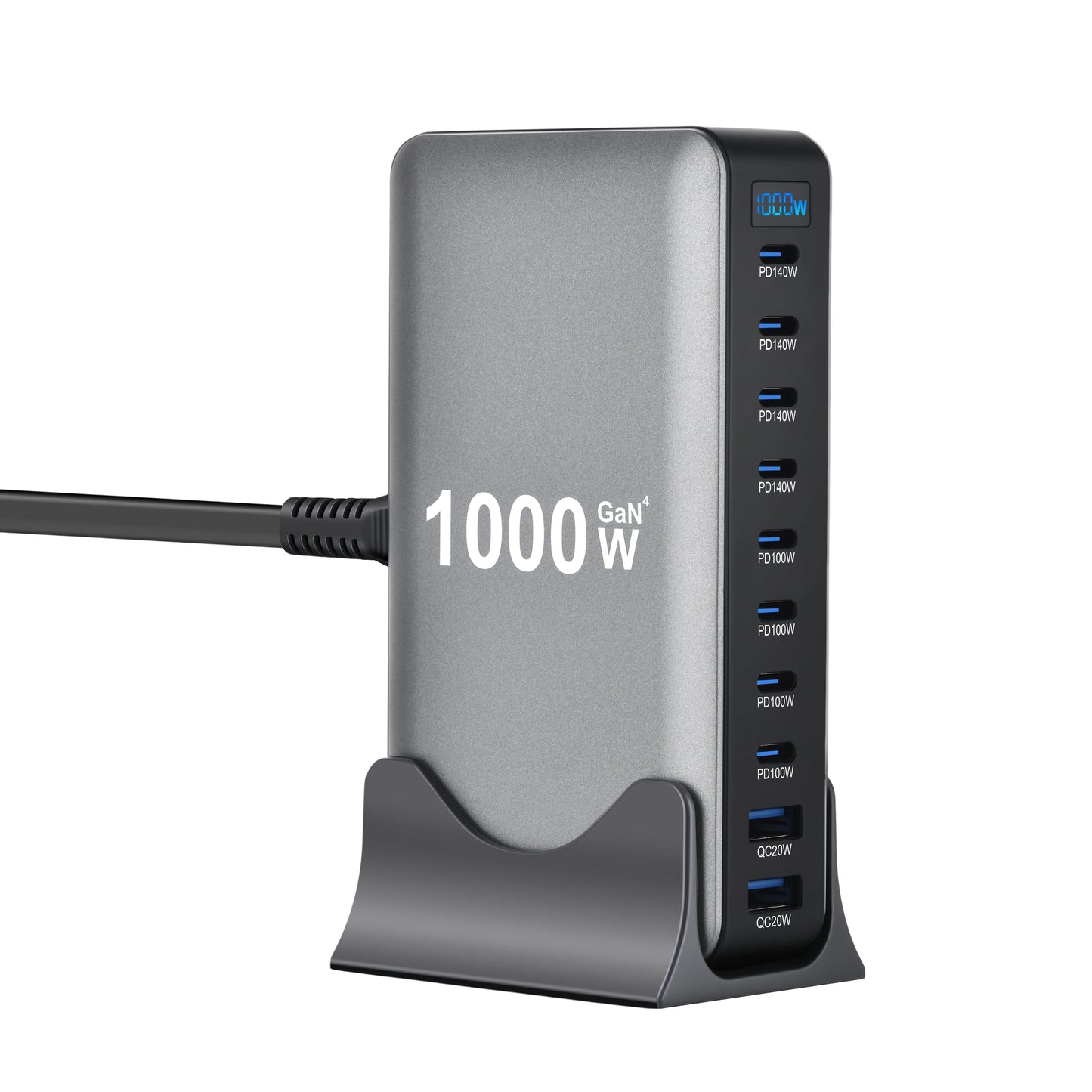 Nouveau chargeur rapide de bureau 10 ports GaN USB Type C PD3.1 PPS 1000 W pour tablettes et téléphones portables (dropshipping)