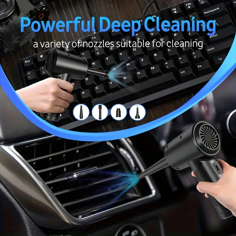 WirelessUSBRechargeable Air Duster - Powerful Compressed Air Blower，Applicable to Computers、Keyboard、Sofa and Car