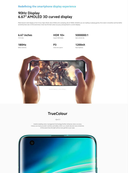 Xiaomi 10 5G Android  6.67 inch Qualcomm Snapdragon 865 RAM 12GB ROM 256GB used phone