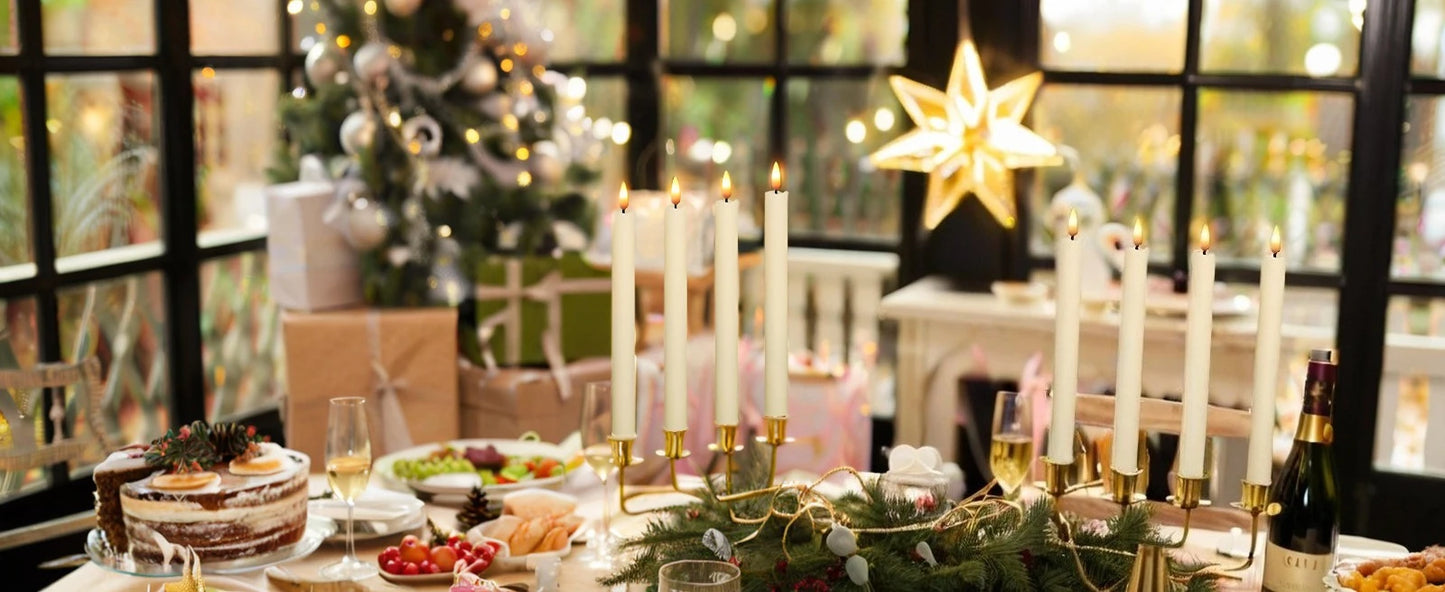 Pack of 6 Remote Control LED Decorative Candle Light Battery Operated Flameless Electronic Home Party Wedding Candle With Timer