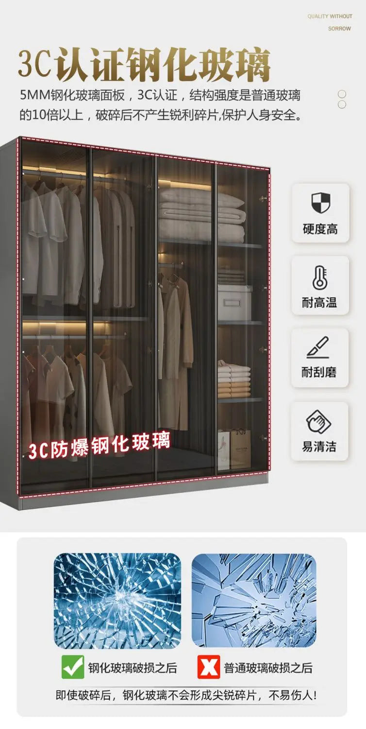 Aesthetic Black Dressing Wardrobe Display Waterproof Luxury Closet Wardrobe Storage Clothing Ropero Para Gurdar Ropa Furnitures