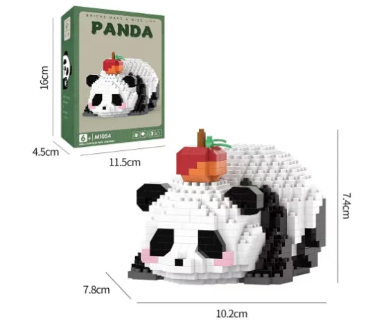 Blocs de construction Panda mignon et miniature à assembler soi-même, style chinois, jouet éducatif pour enfants.