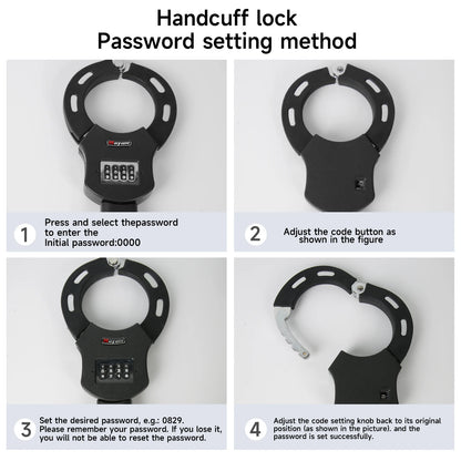 Electric Scooter Anti-Theft Handcuff Lock Bike Lock Coiled Secure Password Lock E-Scooter Prams Motorcycle Bike Accessories