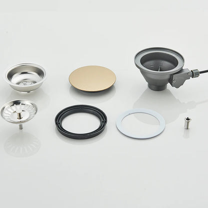 Évier double cascade doré en acier inoxydable, évier de cuisine avec grand bac à évier unique en relief, bassin de lavage pour la cuisine