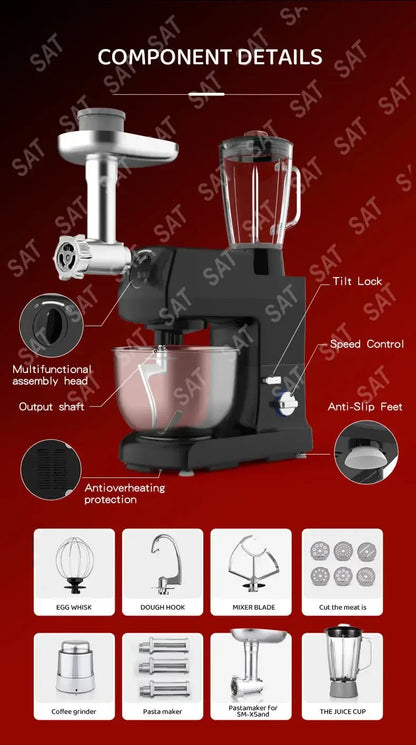 -for Professional Cake Food Mixer Bread 1500W 6L Planetary Aid Kitchen Robot Dough Stand Mixer