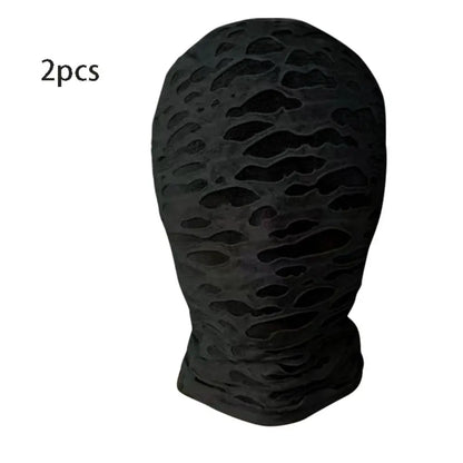 2pcs New Black Cosplay Full Mask Thin Adult Kids Hood Cosplay Prop Halloween Costumes Breathable Cosplay Head Cover