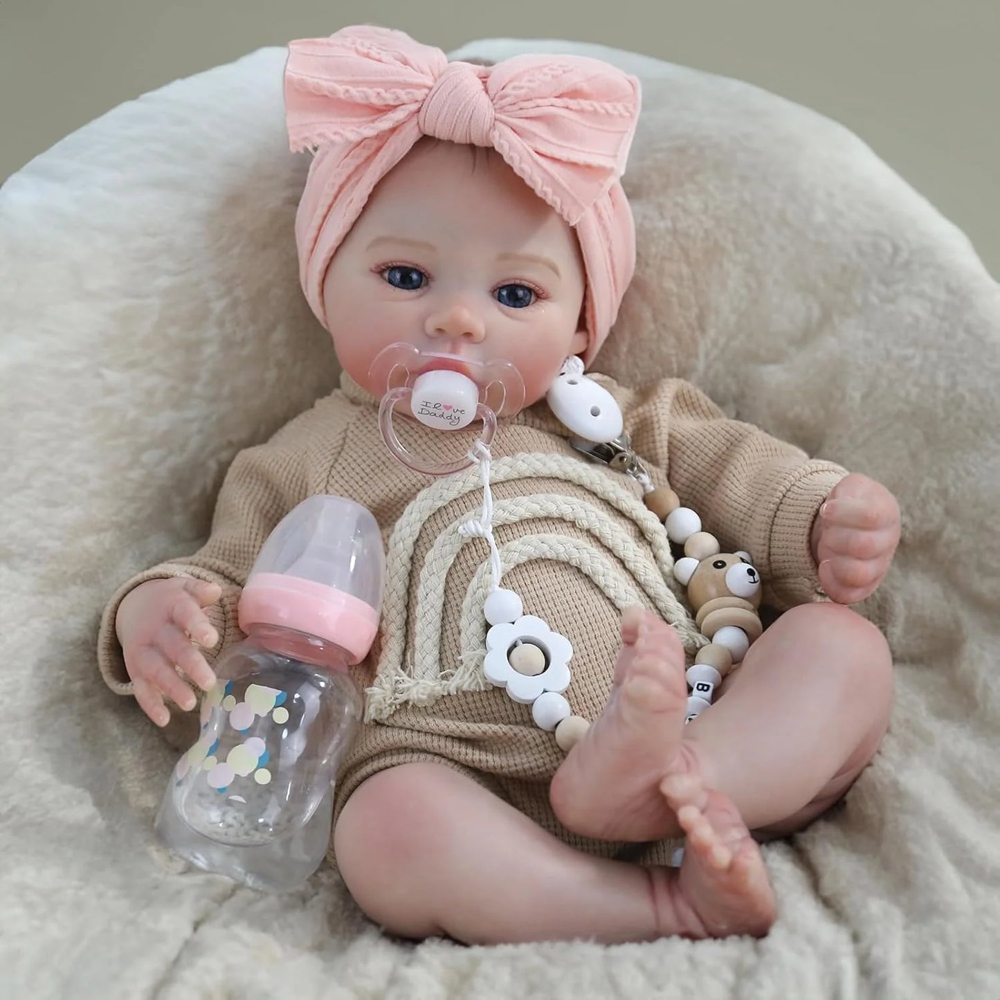NPK 18inch Meadow Full Vinyl Body Reborn Baby Doll Handmade 3D Skin Visible Veins Collectible Art Doll Ideal Christmas Gift