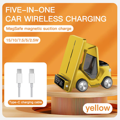 Wireless Charger Stand 5 In 1 Alarm Clock For IPhone 15 14 13 12 Pro Max 8 X XS XR iWatch 8 7 6 5 Airpods Fast Charging Station