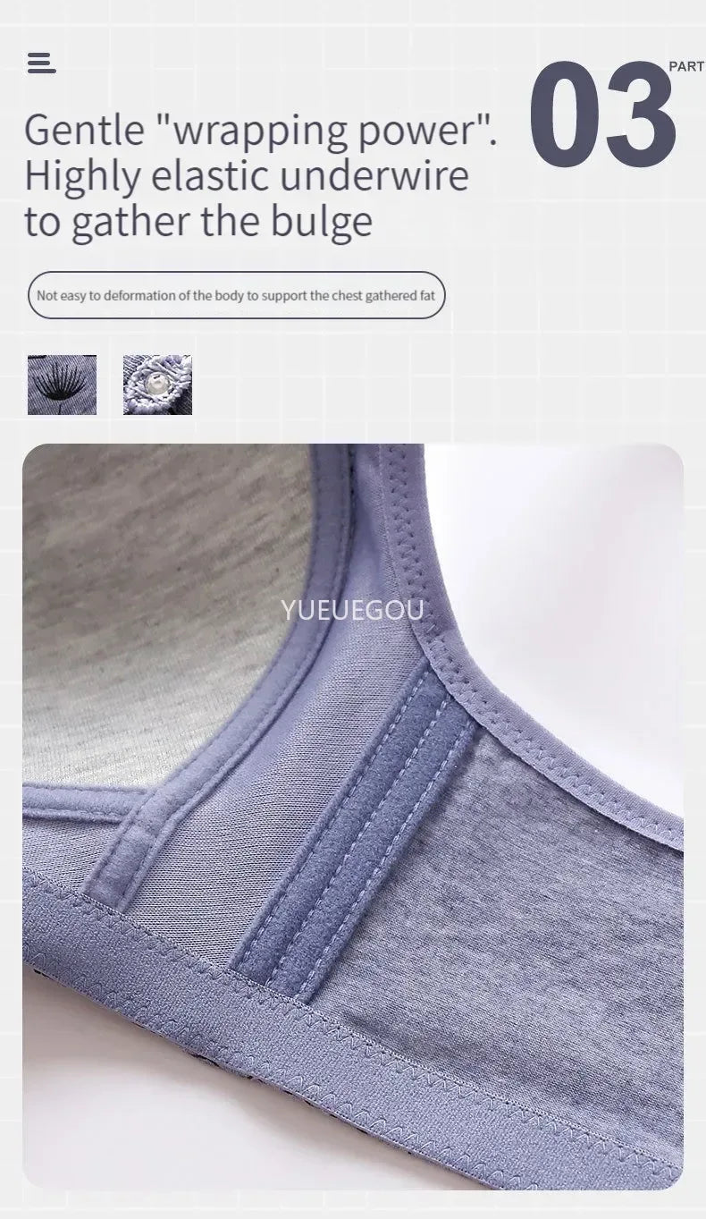 Plus Size Push Up Bra for Women - Adjustable Straps Lace Trim, Full Coverage Comfortable Support Underwire Bra for Big Bust