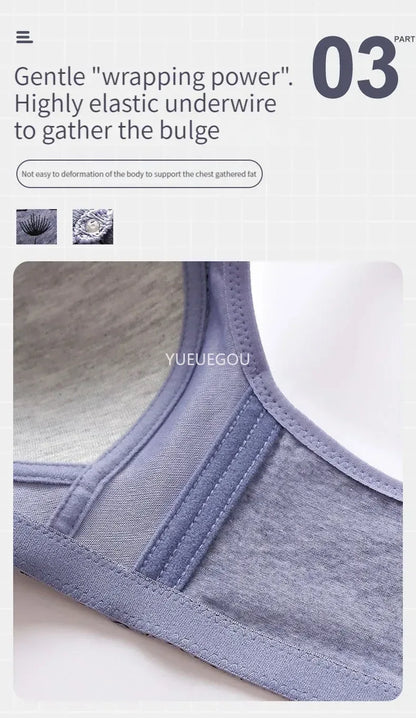 Plus Size Push Up Bra for Women - Adjustable Straps Lace Trim, Full Coverage Comfortable Support Underwire Bra for Big Bust