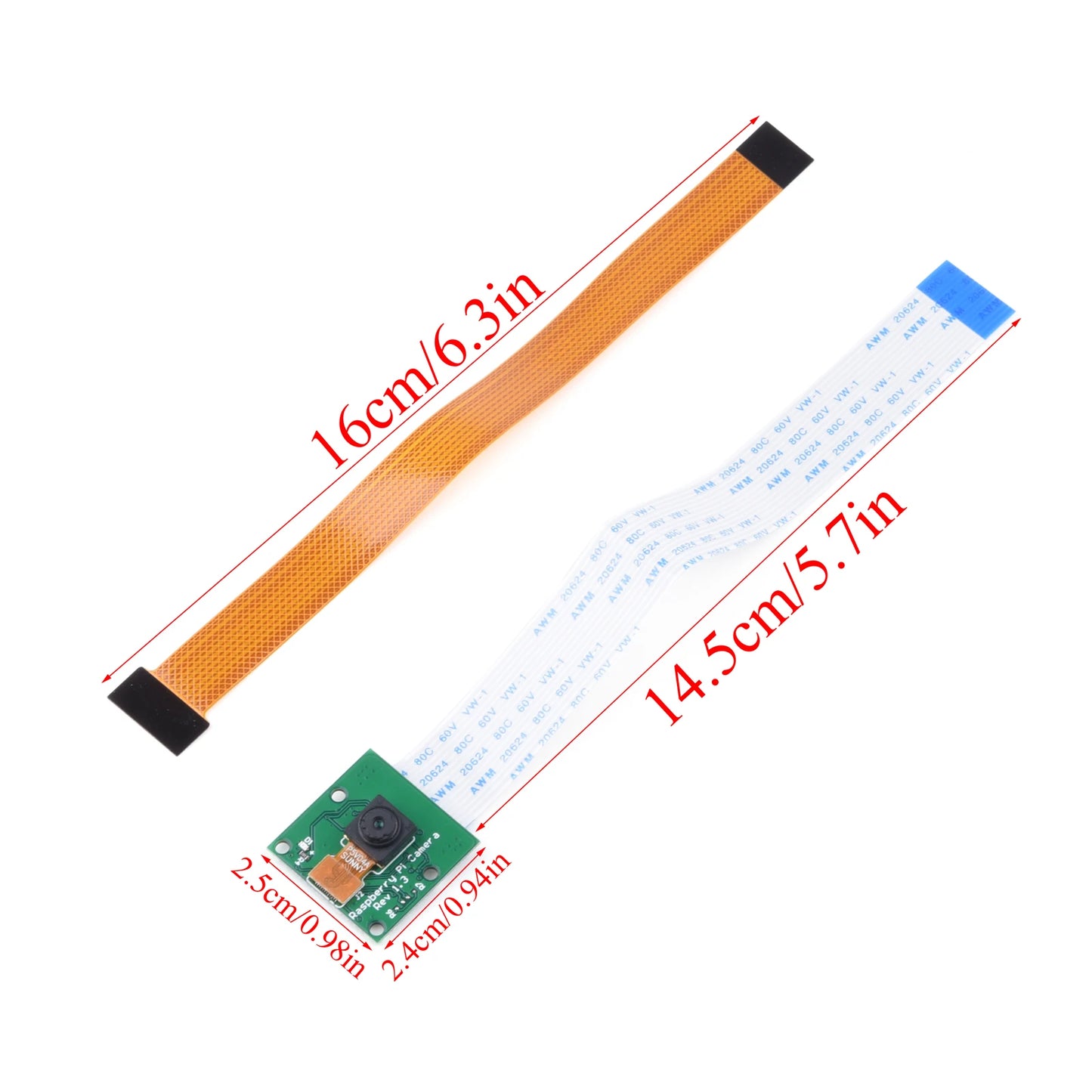 Raspberry Pi 5 Camera Module 5MP Webcam For Raspberry Pi 5 4B 3B+ 2B Zero W With Replaceable Dedicated Adapter Cable