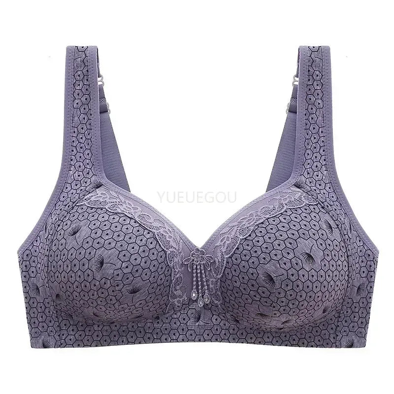 Plus Size Push Up Bra for Women - Adjustable Straps Lace Trim, Full Coverage Comfortable Support Underwire Bra for Big Bust