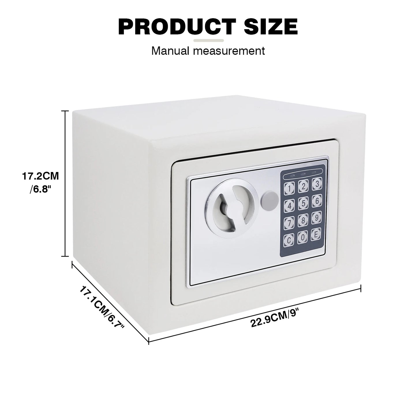 4.6L/8.5L/16L Safes for Home+ 2 Manual Override Keys,Security Safe Cash Box with Double Digital Keypad&Safety Key Lock Cabinet