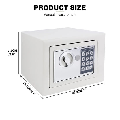 4.6L/8.5L/16L Safes for Home+ 2 Manual Override Keys,Security Safe Cash Box with Double Digital Keypad&Safety Key Lock Cabinet