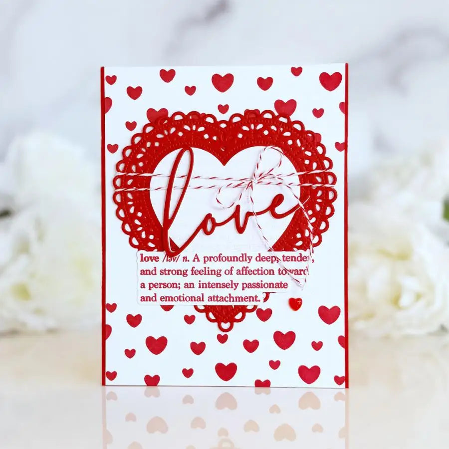 Valentine's Day Love Heart Bouquet Metal Cutting Dies Clear Stamps Breath Stencil Hot Foil DIY Making Card Scrapbook Embossed Te