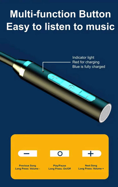 Wireless Bluetooth Earphones Neckband Headphones Gaming Stereo Sports Headset Halter Waterproof Magnetic Earbud with LED Display