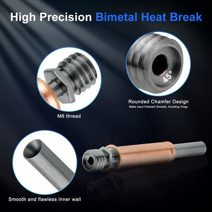 Anycubic Kobra 3 Combo Spare parts Bimetal Heat Break Brass Nozzle Upgrades Throat Throats Hot End 3D Printer Accessories