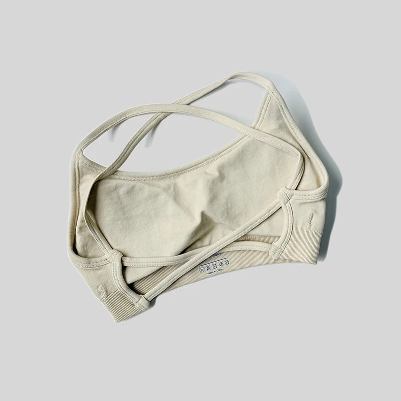 Sexy Backless Impact Strappy Bra Top Women High Support Thin Sport Seamless Bras Scrunch Sports Workout Fitness Tank