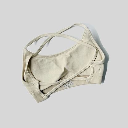 Sexy Backless Impact Strappy Bra Top Women High Support Thin Sport Seamless Bras Scrunch Sports Workout Fitness Tank