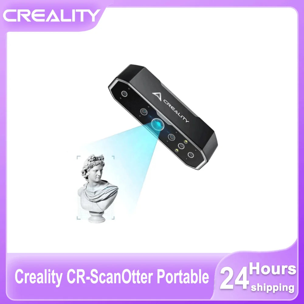 Scanner 3D portable Creality CR-Scan Otter amélioré : précision de 0,02 mm, haute efficacité, vitesse de numérisation de 20 images/s, stabilisation anti-vibration