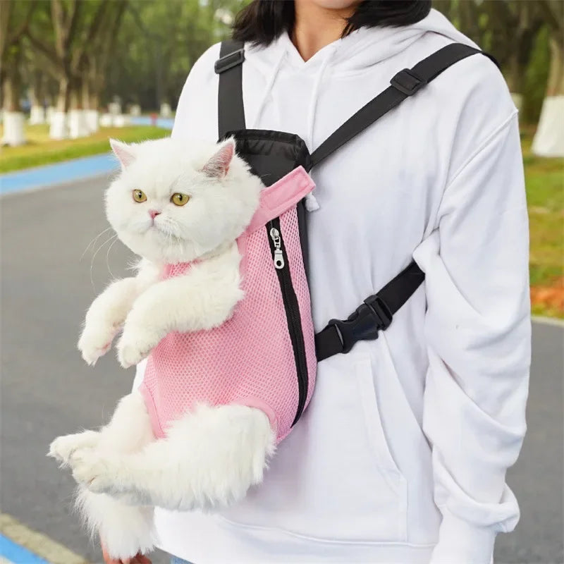 Pet Backpack Portable Portable Cat Double Shoulder bag Outdoor Travel Dog Carrier Bag Pet Dog Front Bag Mesh Backpack