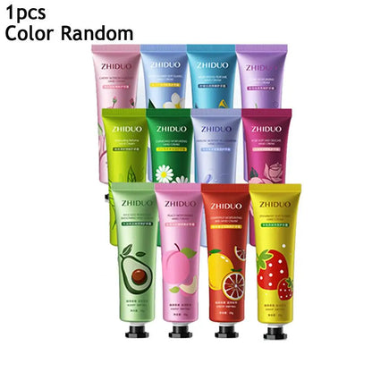 1Pc Hand Cream With Flower Fragrance Anti Chapping Plant Essence Care Moisturizing Hand Cream Hand Winter Care Color Random 30g