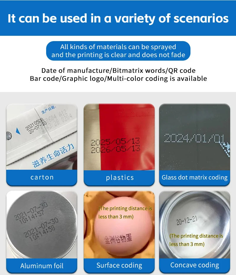 Include cartridge: S1730 12.7MM printing gun batch coding machine logo code printer expiry date portable handheld inkjet printer