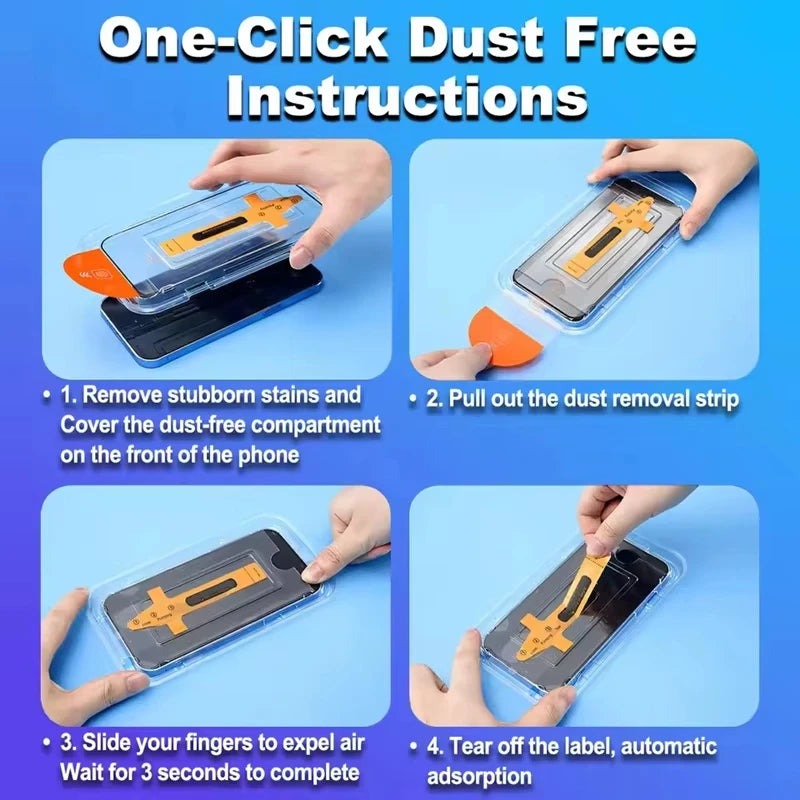 2Pcs HD Clear Tempered Glass For iPhone 17 16 15 14 Pro Max 6 7 8 Plus 12 13 11 Pro 16e XR XS Dust Free Install Screen Protector