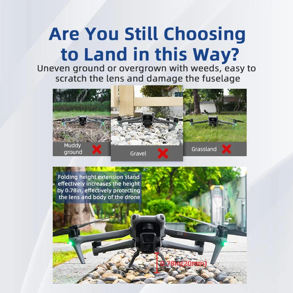 Landing Gear for DJI MAVIC Air 3/Air 3S Foldable Extension Support Legs Dorne Heighten Bracket Protector Feet Stand Accessories