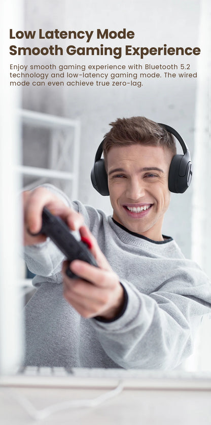 HAYLOU S35 ANC Wireless Bluetooth 5.2 Headphones 42dB Over-ear Noise Cancellation Headsets 40mm Driver 60H Playtime Earphones