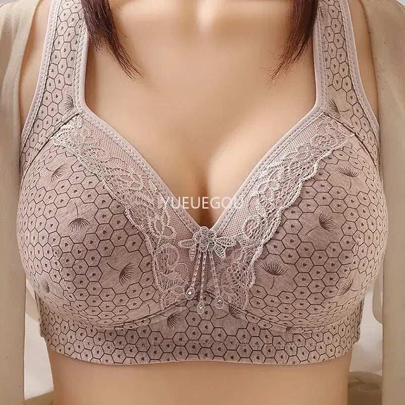 Plus Size Push Up Bra for Women - Adjustable Straps Lace Trim, Full Coverage Comfortable Support Underwire Bra for Big Bust
