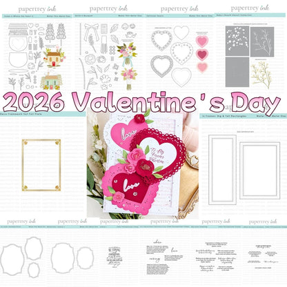 Valentine's Day Love Heart Bouquet Metal Cutting Dies Clear Stamps Breath Stencil Hot Foil DIY Making Card Scrapbook Embossed Te