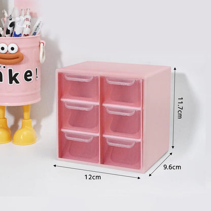 Large Capacity Dustproof Multi-layer Desktop Storage Box  Organizing Box Multifunctional Transparent Six Grid Drawer Storage Box