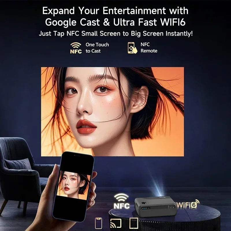 projector Portable 4K UHD HDR10 Home cinema Movie Google TV certified Gaming Outdoor MEMC Dust proof