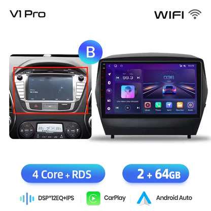 Junsun Android Wireless CarPlay Auto Car Radio For Hyundai Tucson 2 ix35 2009-2015 Car Intelligent Systems DSP SWC RDS GPS FM BT