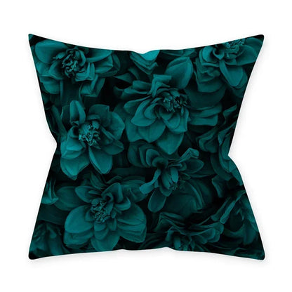 Teal Blue Cushion Cover Decorative Sofa Cushions Polyester Geometric Pillow Covers 45x45 Throw Pillows Single Side Pillowcases