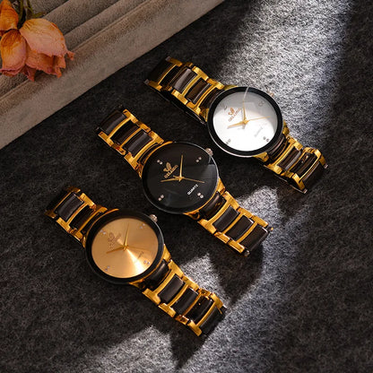 ORLANDO Men Luxury Watches New Arrived Cool Black Gold Quartz Steel Wristwatch Exquisite Masculino Relogio Fashion Clock