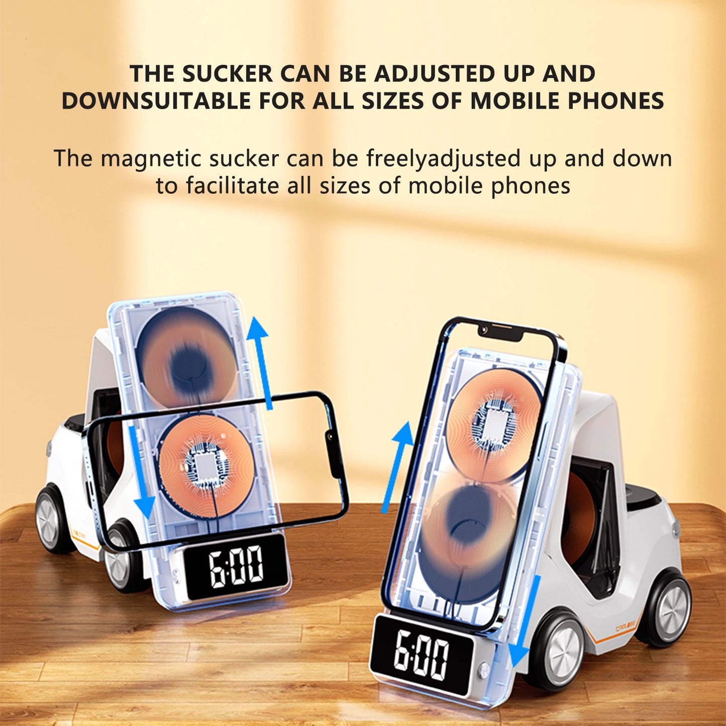 Wireless Charger Stand 5 In 1 Alarm Clock For IPhone 15 14 13 12 Pro Max 8 X XS XR iWatch 8 7 6 5 Airpods Fast Charging Station