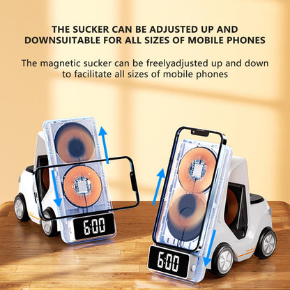 Wireless Charger Stand 5 In 1 Alarm Clock For IPhone 15 14 13 12 Pro Max 8 X XS XR iWatch 8 7 6 5 Airpods Fast Charging Station