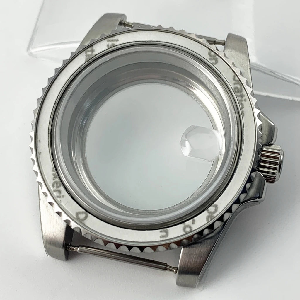 Goutent 40mm Sapphire Crystal Watch Case Blue Ceramic Bezel Fit NH34 NH35 NH36 ETA 2824 PT5000 ST2130 Movement