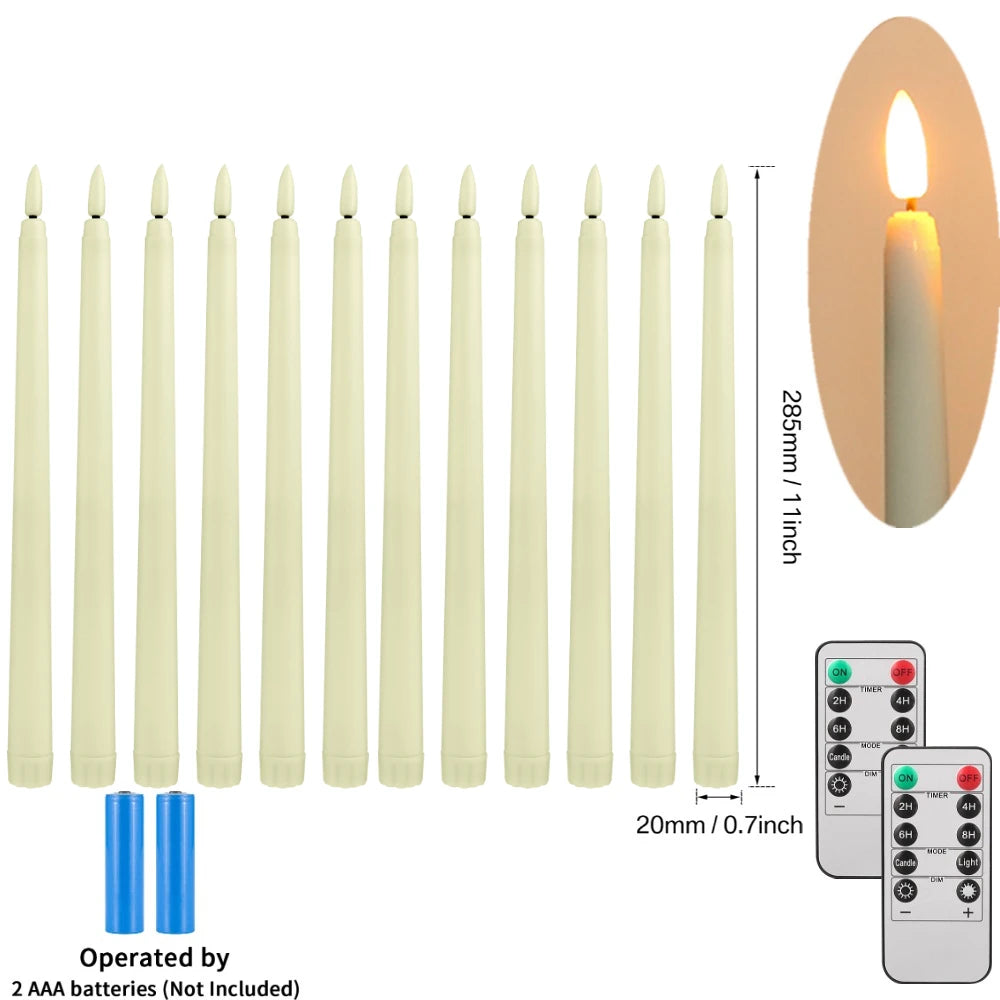 Pack of 6 Remote Control LED Decorative Candle Light Battery Operated Flameless Electronic Home Party Wedding Candle With Timer