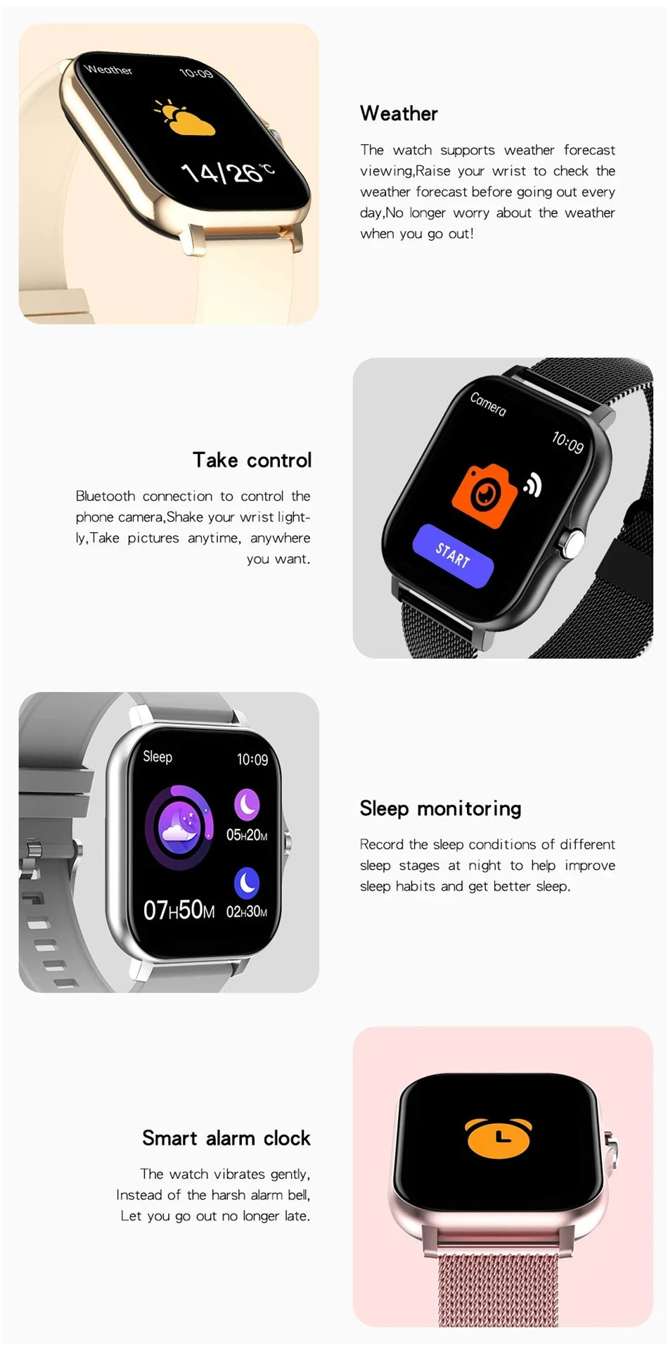 Smart Watch For Android IOS Watches 1.83inch HD Display Bluetooth Call Message Alert Music Sports Mode Smartwatch Men Women Gift