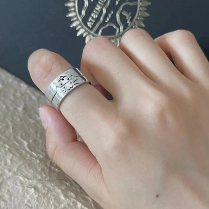 2025 Valentine's Day Rings Cat Dog Animal Adjustable Ring Jewelry Delicate and Stylish Couple Rings for Women Adornment Gifts