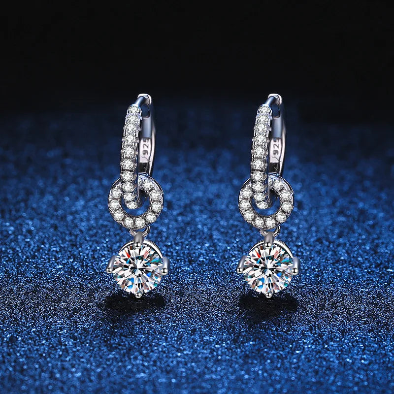 Luxury Sparkling Diamond Drop Earring For Women Wedding Party Jewelry 925 Sterling Silver Moissanite Earrings Anniversary Gifts