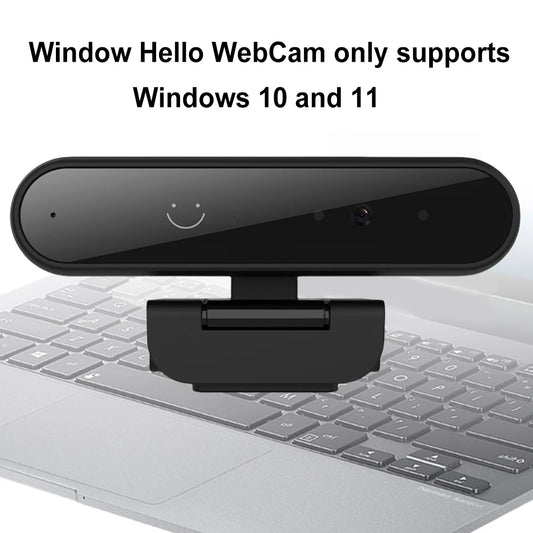 Webcam avec reconnaissance faciale, compatible Windows Hello, 1 MP 720p / 2 MP 1080p, connexion par reconnaissance faciale infrarouge pour ordinateur portable et PC, avec microphone intégré.
