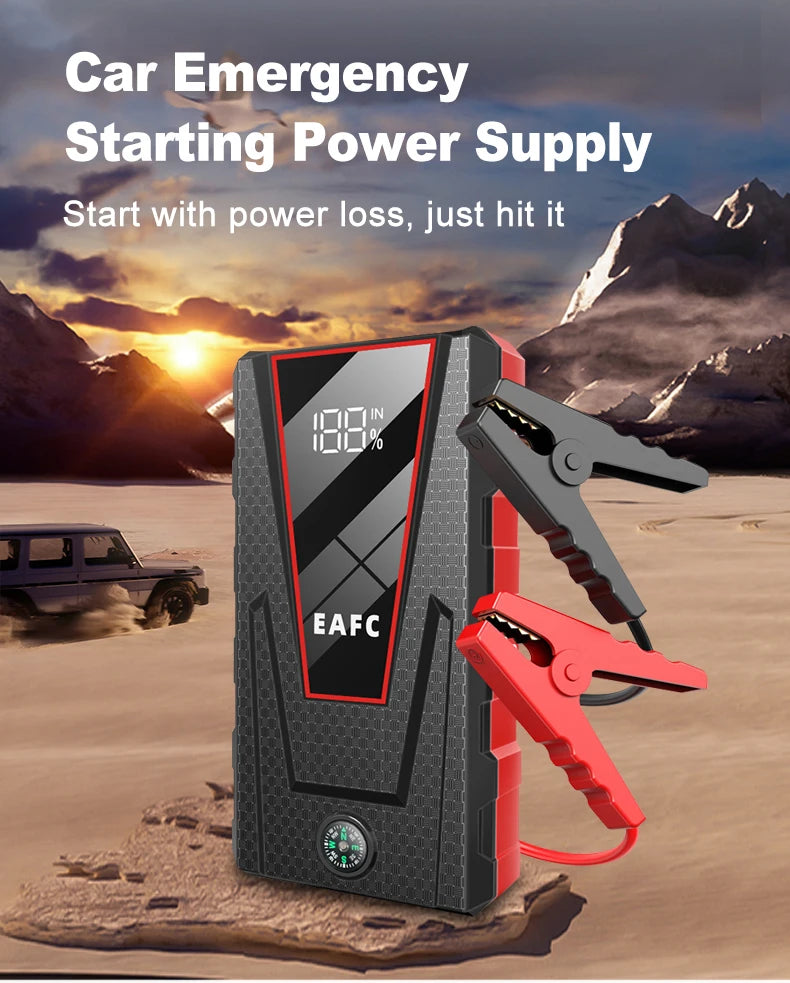 EAFC 12V  Car Jump Starter Power Bank Portable Car Battery Booster ChargerStarting Device Auto Emergency Start-up Lighting