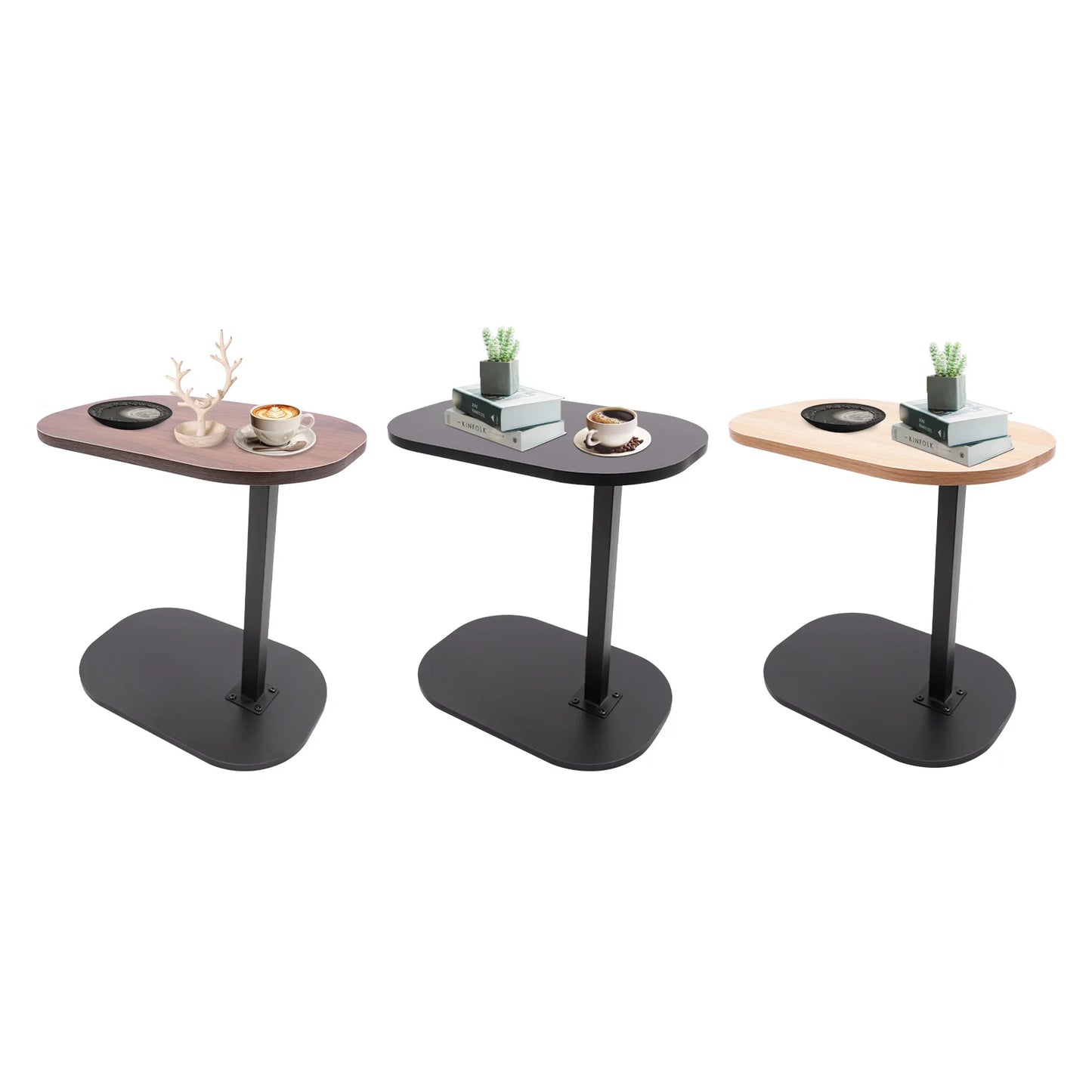 Table d'appoint moderne autoportante en forme de C, petite table basse, table d'appoint réglable en hauteur