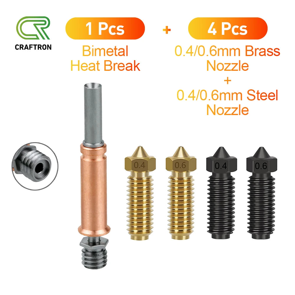 Anycubic Kobra 3 Combo Spare parts Bimetal Heat Break Brass Nozzle Upgrades Throat Throats Hot End 3D Printer Accessories