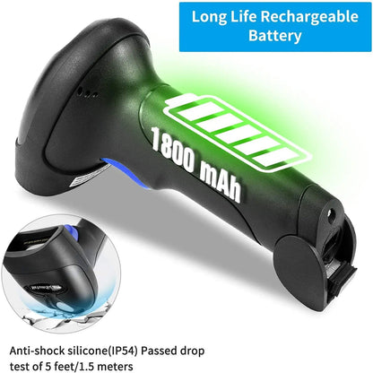 Scanner de codes-barres 2D filaire NETUM L8BL-W et lecteur de codes-barres QR sans fil Bluetooth L8BL-B : détection automatique PDF417 pour la lecture de codes-barres en point de vente.